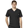 WonderWink BLAC5XL W123 Maglia da Uomo con Scollo a V, Colore: Nero, Taglia 5XL