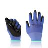 FUZZIO ® 20 paia di guanti da lavoro rivestiti poliuretano e supporto clip per guanti (S 7, Blu)