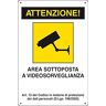 takestop ® Cartello attenzione Area sottoposta a videosorveglianza SEGNALETICA DIREZIONALE Sicurezza Avvertimento PLASTIFICATO