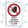 Nitek cartello vietato l’ingresso ai non addetti ai lavori in pvc 30cm x 20cm – Cartello autoadesivo  Sign, Schild   Segnaletica antinfortunistica Impermeabili Lavabili, Cantieri