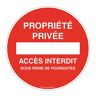 AUA SIGNALETIQUE Cartello Stradale "Accesso Alla Proprietà Privata Vietato Sotto Pena di Accusa" Pvc, Diametro 180 Mm