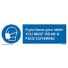 Viking Confezione da 5 – Se lasciate il vostro tavolo: You must wear a face covering Sign – 150 x 50 mm – L15