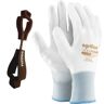 FUZZIO 24 paia di guanti da lavoro rivestiti poliuretano e supporto clip per guanti (XL 10, Bianco)
