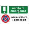 pubblimania Divieto di sosta uscita d'emergenza   Cartello in alluminio 3 mm di spessore (Cm 20x30) (Divieto Sosta Uscita Emergenza)