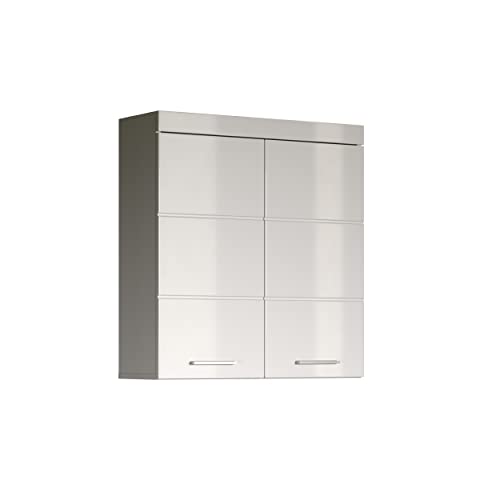 trendteam smart living Arredamenti, Bianco/Bianco (Alta lucentezza), 73 x 77 x 23 cm