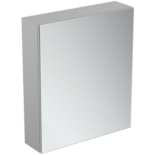Ideal Standard Specchio contenitore con anta a chiusura rallentata e specchio ingranditore interno, 60x70, Neutro