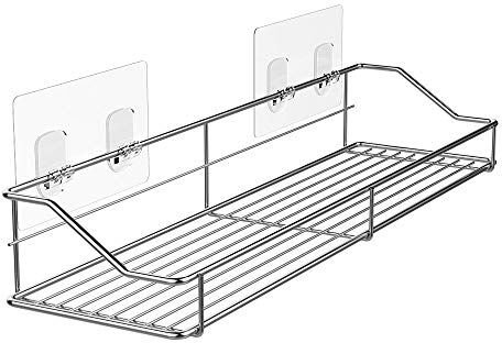 Orimade MAPUX Scaffale da bagno con adesivo trasparente senza fori, in acciaio inox SUS304