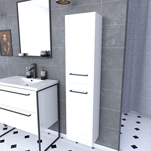 AURLANE Structura P015 Colonna per bagno, Nero/Bianco