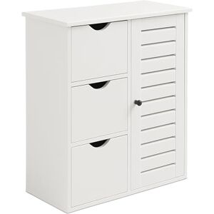 Relaxdays Armadio da Bagno , A x L x P: 80 x 60 x 30 cm, 3 cassetti e vani, Mobile per Bagno, Ingresso, Cucina, Bianco Relaxdays Armadio da Bagno , A x L x P: 80 x 60 x 30 cm, 3 cassetti e vani, Mobile per Bagno, Ingresso, Cucina, Bianco