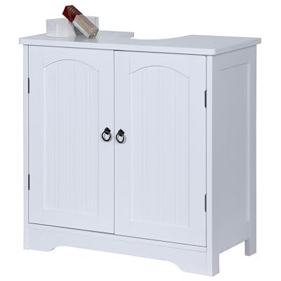 Relaxdays Mobile sottolavabo con 2 Ante, HxLxP: 60 x 60 x 30 cm, MDF, Zinco, da Bagno per lavabo Relaxdays Mobile sottolavabo con 2 Ante, HxLxP: 60 x 60 x 30 cm, MDF, Zinco, da Bagno per lavabo