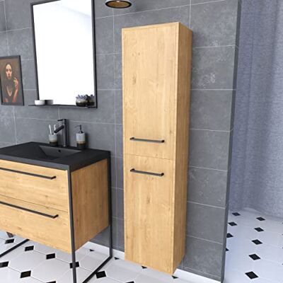 AURLANE Colonna Bagno, Nero/Chêne Brun AURLANE Colonna Bagno, Nero/Chêne Brun