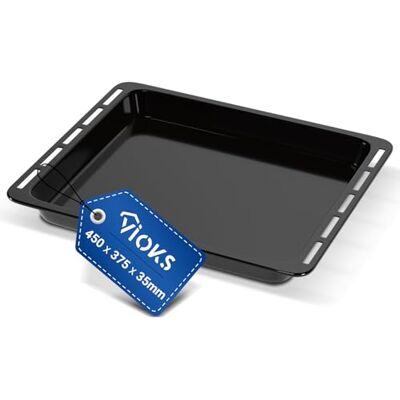 VIOKS Teglia da forno 45 x 37 cm, ricambio per Whirlpool, teglia profonda 481010657928, padella per grasso profonda, antiaderente smaltata, accessori da forno e accessori per fornelli VIOKS Teglia da forno 45 x 37 cm, ricambio per Whirlpool, teglia profonda 481010657928, padella per grasso profonda, antiaderente smaltata, accessori da forno e accessori per fornelli