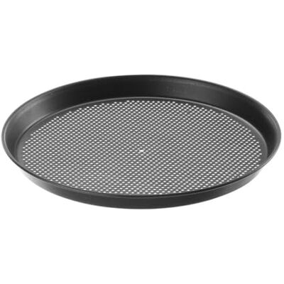 HENDI Teglia per pizza, forata, teglia da forno, rotonda, ideale per una cottura uniforme della pizza, ø300x(H)25 mm, acciaio al carbonio ricoperto di ossido di ferro HENDI Teglia per pizza, forata, teglia da forno, rotonda, ideale per una cottura uniforme della pizza, ø300x(H)25 mm, acciaio al carbonio ricoperto di ossido di ferro