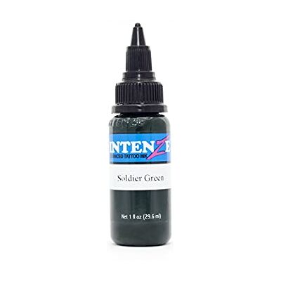 Intenze Colore per tatuaggi Verde 30ml – Soldier Green – L'originale:colori resistenti e assolutamente sterili–Inchiostro per tatu.vegano–per vivaci tatu.permanenti con una consistenza perfetta Intenze Colore per tatuaggi Verde 30ml – Soldier Green – L'originale:colori resistenti e assolutamente sterili–Inchiostro per tatu.vegano–per vivaci tatu.permanenti con una consistenza perfetta
