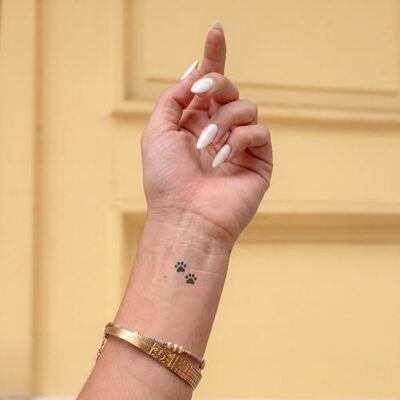 Inkster Tatuaggio temporaneo con doppia zampa di gatto, delicato sulla pelle, certificato UE, di alta qualità, con ingredienti vegetali, impermeabile Inkster Tatuaggio temporaneo con doppia zampa di gatto, delicato sulla pelle, certificato UE, di alta qualità, con ingredienti vegetali, impermeabile