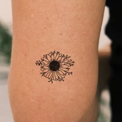 Inkster Tatuaggio Girasole ® Tatuaggio temporaneo con certificazione cosmetica europea impermeabile + vegano Tatuaggio rivoluzionario di 2 settimane Inkster Tatuaggio Girasole ® Tatuaggio temporaneo con certificazione cosmetica europea impermeabile + vegano Tatuaggio rivoluzionario di 2 settimane