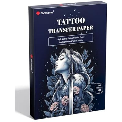 Phomemo Premium Tattoo Transfer Papier, M08F Tattoo Transfer Papier für Tattooing, Compatibile con M08F TP81 M08F Plus, 100 Fogli Phomemo Premium Tattoo Transfer Papier, M08F Tattoo Transfer Papier für Tattooing, Compatibile con M08F TP81 M08F Plus, 100 Fogli