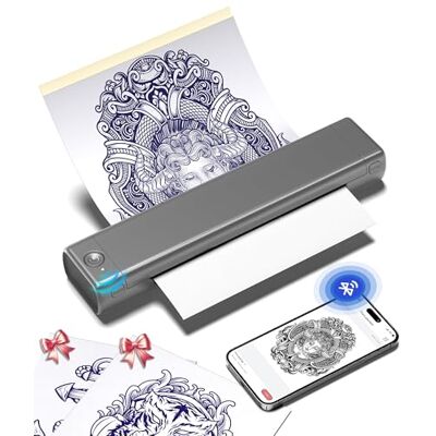 Phomemo M08F Stampante Stencil Tattoo, Stampante per Tatuaggi Per Tatuatori e Principianti, Stampante Tattoo Compatibile Con Tablet, Telefono e Computer, con Custodia e 10 Carta per Tatuaggii Phomemo M08F Stampante Stencil Tattoo, Stampante per Tatuaggi Per Tatuatori e Principianti, Stampante Tattoo Compatibile Con Tablet, Telefono e Computer, con Custodia e 10 Carta per Tatuaggii