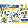 Shinekoo Io sto con Ucraina Adesivo Tatuaggio temporaneo, Ucraina Flag Tattoo Stickers, Supporto Ucraina Face Sticker Mappa Bandiera Pace Cuore Amore Europa Viaggio