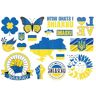 Shinekoo Io sto con Ucraina Adesivo Tatuaggio temporaneo, Ucraina Flag Tattoo Stickers, Supporto Ucraina Face Sticker Mappa Bandiera Pace Cuore Amore Europa Viaggio