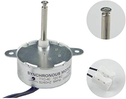 CHANCS Motore sincrono  AC 12V 5RPM Lunghezza albero 33mm per micro motore per decorazioni natalizie