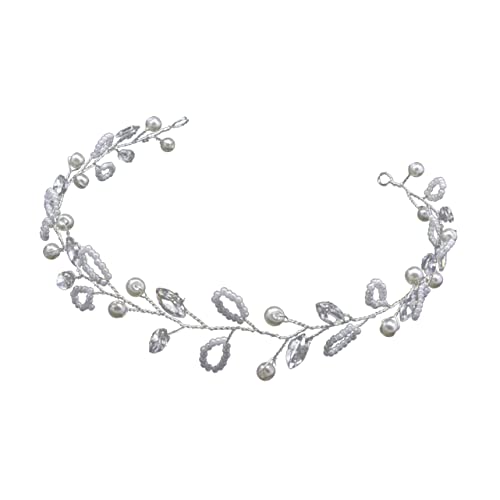 Beavorty Accessorio Per Da Sposa Cerchietto Di Perle Vite Di Da Sposa Di Cristalli Copricapo Da Sposa in Cristallo Cerchietto Sposa Matrimonio Mancare Nozze Fiori