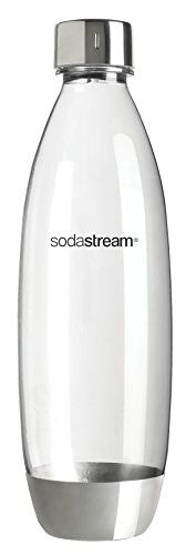 SodaStream Flacone di plastica con Elementi in Acciaio Inox, Lavabile in lavastoviglie, 1 l, Argento, 26 cm Hoch