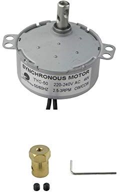 CHANCS 220V 2.5-3RPM Motor de placa giratoria Motor síncrono con conector de acoplamiento flexible de 7 mm Caja de engranajes de placa giratoria de eje flexible para horno de microondas