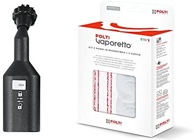 Polti paeu0283 concentratore vapore + spazzolino & paeu0324 kit 2 panni e 3 cuffie vaporetto