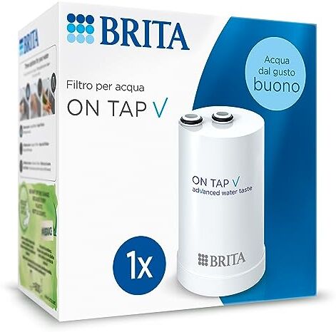 Brita Filtro ON TAP V, 1 filtro (4 mesi) Ricambio per avere acqua sostenibile dal gusto migliore, riduce piccole particelle, metalli e sostanze che alterano il gusto