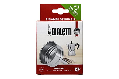 Bialetti Ricambi, Include 1 Filtro a Imbuto, Compatibile con Moka Express  4 tazze