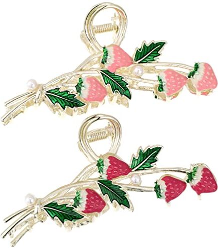 FRCOLOR 2Pcs Clip Per Artigli Per Alla Fragola Clip Per Mascelle In Metallo Graziosi Morsetti Per Mascelle Per Alla Fermagli Per A Tenuta Forte Accessori