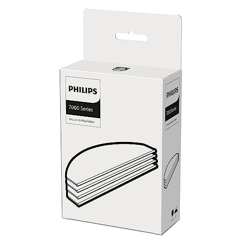 Philips Panni lavaggio per Robot HomeRun Aqua Serie 7000 – 4 pezzi, lavabili e riutilizzabili, in microfibra, compatibile con XU7000 e XU7100 ()