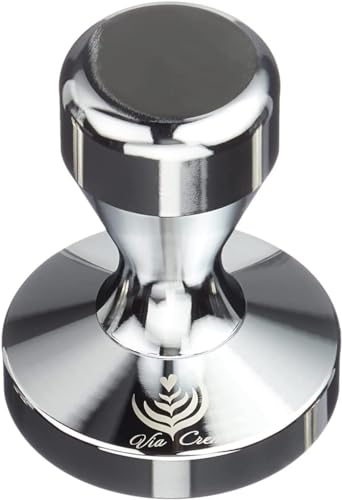 Via Pressino Caffè Professionale 58.5mm Coffee Tamper Macchine Caffè Espresso (58,5 mm) Made in Italy Acciaio Inox Alta Resistenza