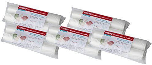 Maxxo Sacchetti per Sottovuoto 10 Rotoli (28x300 cm) Set di Sacchi Professionali per conservazione Alimenti e Cottura Sous Vide + Set di 3 Contenitori Universale per Macchine Sottovuoto