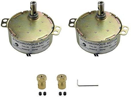 CHANCS Motor síncrono  220V Motor de tocadiscos 5-6RPM con conector de acoplamiento Flexible de 7 mm Motor eléctrico Caja de engranajes de tocadiscos para Cup Turner Hecho a Mano 2PCS