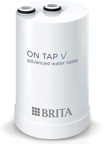 Brita ON TAP V (600L) Cartuccia di ricambio per filtro dell'acqua per acqua sostenibile e buon sapore, riduce micro particelle, metalli pesanti e altre sostanze che alterano il gusto