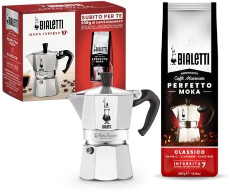 Bialetti Bundle, Alluminio, 3 Tazze + Perfetto Moka