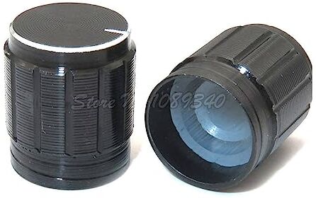 Generic 10 pz 15x17 manopola interruttore rotante manopola di controllo del volume nero 15x17mm manopola del potenziometro in lega di alluminio