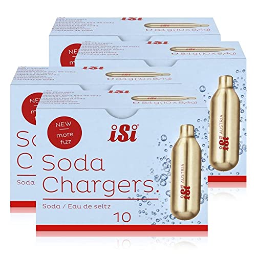 iSi Soda Chargers 10 capsule di soda, per acqua gassata, 84 g (confezione da 4)