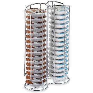 Relaxdays Porta Cialde Tipo Tassimo, Contenitore per 32 Capsule Macchinetta, Torre in Metallo, 29x18x8,5 cm, Argentato Relaxdays Porta Cialde Tipo Tassimo, Contenitore per 32 Capsule Macchinetta, Torre in Metallo, 29x18x8,5 cm, Argentato