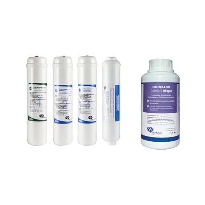 Bbagua Confezione 4 filtri Inline + Igienizzatore da 0,5 litri. Il pacchetto di filtri composto da 1 sedimenti, 1 carbone GAC, 1 carbone blocco e 1 post filtro cocco. . Bbagua Confezione 4 filtri Inline + Igienizzatore da 0,5 litri. Il pacchetto di filtri composto da 1 sedimenti, 1 carbone GAC, 1 carbone blocco e 1 post filtro cocco. .