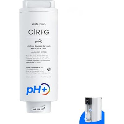 Waterdrop C1RFG Filtro di Ricambio per RO da Banco C1SL, 12 Mesi Filtro a Osmosi Inversa da Banco, Filtrazione Migliorata, Lunga Durata, Sostituzione Facile e Rapida Waterdrop C1RFG Filtro di Ricambio per RO da Banco C1SL, 12 Mesi Filtro a Osmosi Inversa da Banco, Filtrazione Migliorata, Lunga Durata, Sostituzione Facile e Rapida