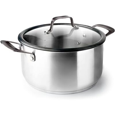 LACOR Origin Casseruola, Acciaio Inox 18/10, Coperchio in Vetro Temperato, Valvola Uscita Vapore, 5.2 Litri, Adatto all'Induzione, Lavabile in Lavastoviglie, Adatto al Forno, Ø24cm LACOR Origin Casseruola, Acciaio Inox 18/10, Coperchio in Vetro Temperato, Valvola Uscita Vapore, 5.2 Litri, Adatto all'Induzione, Lavabile in Lavastoviglie, Adatto al Forno, Ø24cm