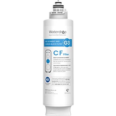 Waterdrop G3-N1CF Filtro per Sistemi RO G3-W, G3P600 e G3P800 Durata di 6 Mesi, Certificato NSF/ANSI 372, Sostituzione senza Attrezzi, Filtro a Osmosi Inversa Sottolavello Waterdrop G3-N1CF Filtro per Sistemi RO G3-W, G3P600 e G3P800 Durata di 6 Mesi, Certificato NSF/ANSI 372, Sostituzione senza Attrezzi, Filtro a Osmosi Inversa Sottolavello