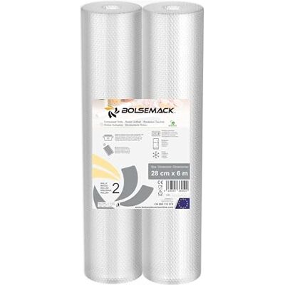 Bolsemack Sacchetti Sottovuoto alimenti 2 Rotoli 28x600cm Rotoli Sottovuoto per Alimenti per Macchine Sottovuoto rotolo sottovuoto alimenti per la Conservazione Degli Alimenti Senza BPA Bolsemack Sacchetti Sottovuoto alimenti 2 Rotoli 28x600cm Rotoli Sottovuoto per Alimenti per Macchine Sottovuoto rotolo sottovuoto alimenti per la Conservazione Degli Alimenti Senza BPA