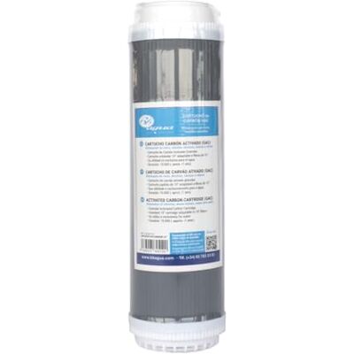 Bbagua Cartuccia decloratore da 10" di Carbone Attivo granulare. 1 unità. La Cartuccia decloratore GAC elimina Cloro, Odore e Sapore dall'acqua della Tua casa. Sostituiscila almeno Una Volta all'anno Bbagua Cartuccia decloratore da 10" di Carbone Attivo granulare. 1 unità. La Cartuccia decloratore GAC elimina Cloro, Odore e Sapore dall'acqua della Tua casa. Sostituiscila almeno Una Volta all'anno