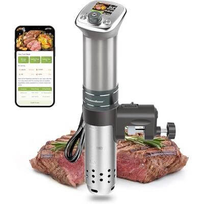 KitchenBoss Roner Cottura Bassa Temperatura WIFI: WLAN Sous Vide Roner Professionale 1100W 40-90℃, Roner Cucina IPX7 Impermeabile, TFT Display, Ultra-Silenzioso KitchenBoss Roner Cottura Bassa Temperatura WIFI: WLAN Sous Vide Roner Professionale 1100W 40-90℃, Roner Cucina IPX7 Impermeabile, TFT Display, Ultra-Silenzioso