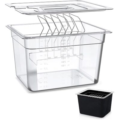KitchenBoss Contenitore Sous Vide 11L con Coperchio e Griglia KitchenBoss Contenitore Sous Vide 11L con Coperchio e Griglia