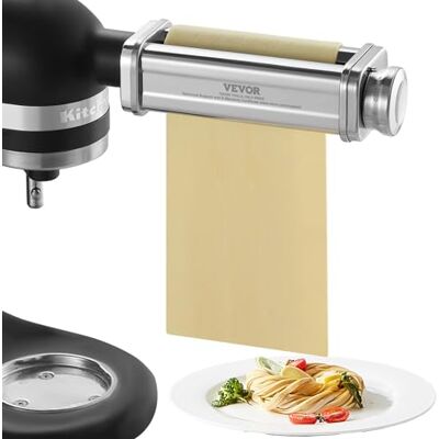 VEVOR Accessorio Rullo per Sfogliatrice di Pasta Adatto per Impastatrice, Rullo per Tagliapasta in Acciaio Inox Compatibile per Robot da Cucina Spessore Regolabile Larghezza 14cm VEVOR Accessorio Rullo per Sfogliatrice di Pasta Adatto per Impastatrice, Rullo per Tagliapasta in Acciaio Inox Compatibile per Robot da Cucina Spessore Regolabile Larghezza 14cm